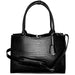 SOCHA Ladies Laptop Bag Croco Jet Black 42 x 13 x 31.5 cm Black