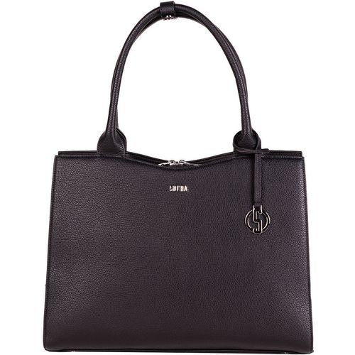 SOCHA Ladies Laptop Bag Deep Black Midi 13.3 Inch Synthetic Leather Black 36 x 12 x 29 cm