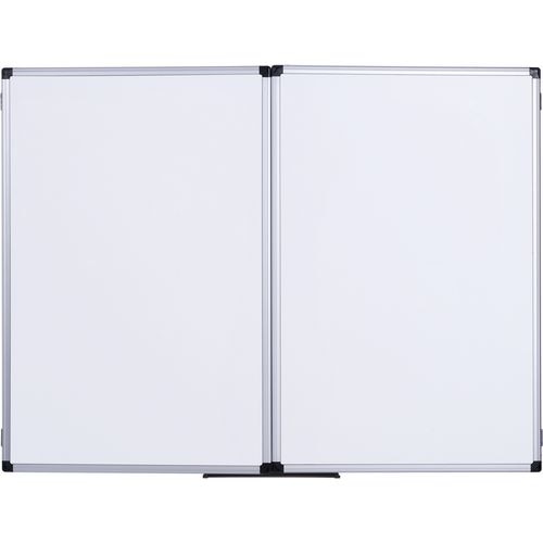 Bi-Office Folding Whiteboard Wall Mounted Magnetic Ceramic Double 90 (W) x 60 (H) cm