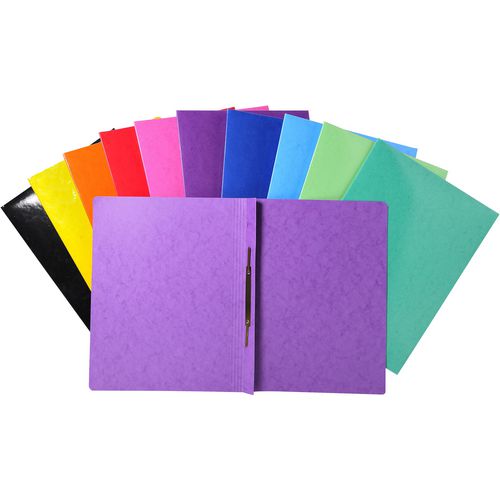 Exacompta Iderama Flat Bar Folder A4 Assorted Glossy coated card 355 gsm 200 Sheets Pack of 25