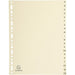 Exacompta Indices 1120E A4 155 gsm Ivory Card 20 Part (A-Z) Pack of 10