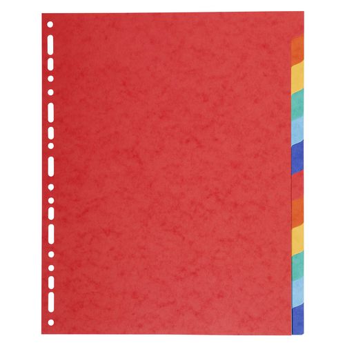 Exacompta Dividers 2112E A4+ Assorted 12 Part 220 gsm Recycled Board Pack of 25