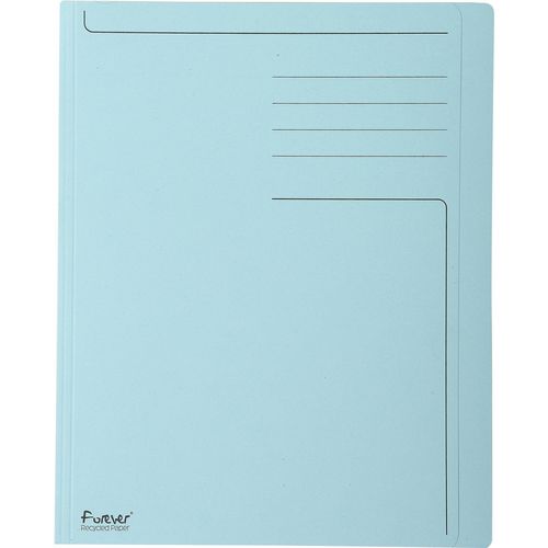 Exacompta Forever Square Cut Folder A4 Blue Manila Recycled 100% 280 gsm Pack of 100