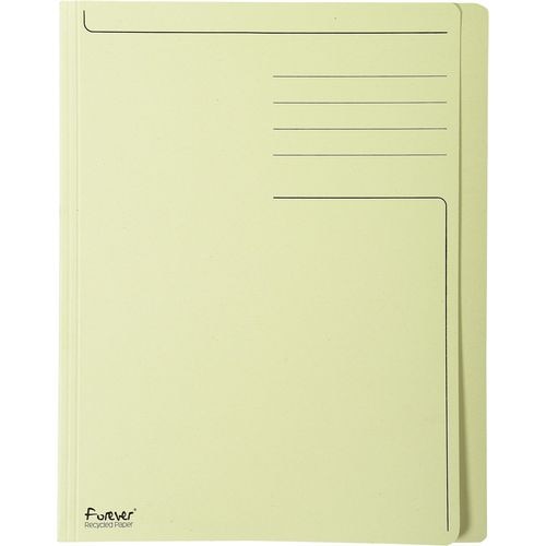 Exacompta Forever Square Cut Folder A4 Yellow Manila Recycled 100% 280 gsm Pack of 100