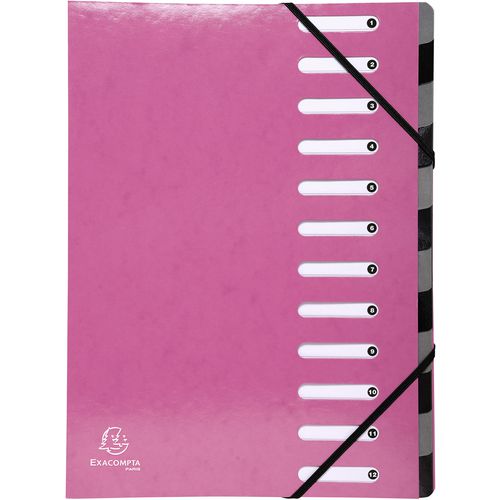 Exacompta Expanding Folders Harmonika 53928E A4 Pink Pressboard 24.5 x 32 cm Pack of 6