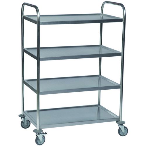 SLINGSBY Service Trolley with 4 Shelves 375426 Steel Silver 53 x 86 x 126 cm