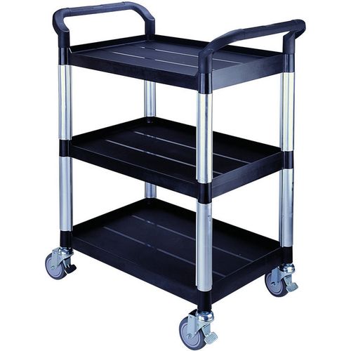 SLINGSBY Service Trolley with 3 Shelves 384014 Plastic Black 48 x 85 x 100 cm