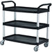 SLINGSBY 3 Shelf Service Trolley 384019 Plastic Black 52 x 110 x 102 cm