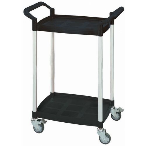 SLINGSBY Service Trolley with 2 Shelves 384026 Plastic Black 37 x 65.5 x 85 cm