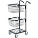 SLINGSBY Mini Mail Trolley with 2 Baskets 402700 Steel Black 38.5 x 66 x 109 cm