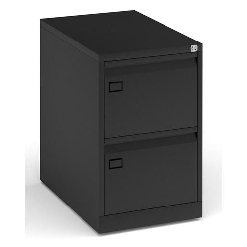 Dams International Filing Cabinet with 2 Lockable Drawers DEF2K 470 x 622 x 711mm Black