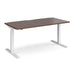 Elev8 Rectangular Sit Stand Single Desk with Walnut Melamine Top and White Frame 2 Legs Touch 1600 x 800 x 675 - 1300 mm