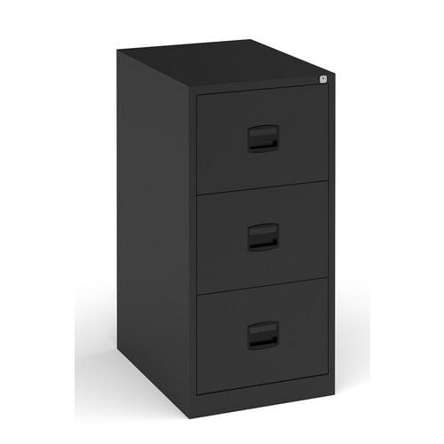 Dams International Filing Cabinet with 3 Lockable Drawers DCF3K 470 x 622 x 1016mm Black