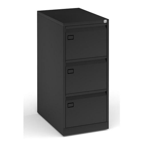 Dams International Filing Cabinet with 3 Lockable Drawers DEF3K 470 x 622 x 1016mm Black