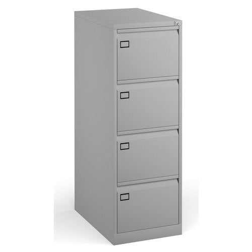 Dams International Filing Cabinet with 4 Lockable Drawers DEF4G 470 x 622 x 1321mm Grey