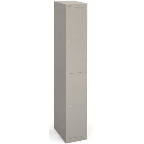 Bisley Basic Contract Locker Lockable with 2 Doors CLK182 Steel 305 x 457 x 1802mm Goose Grey