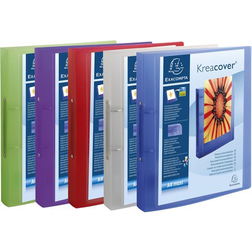 Exacompta Presentation Ring Binder Kreacover Chroma 54769E Polypropylene A4 2 ring 30 mm Assorted Pack of 15