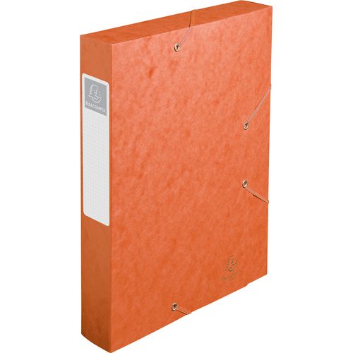 Exacompta Filing Box 16015H A4 Orange 600gsm Pressboard 25 x 33 cm Pack of 10