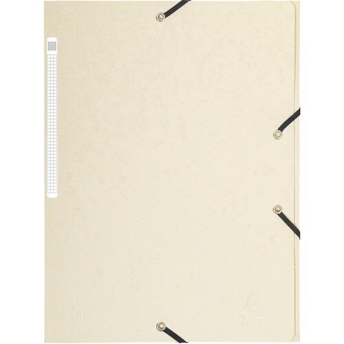 Exacompta 3 Flap Folder 17104H A4 Ivory 425gsm Pressboard 24x32cm Pack of 25