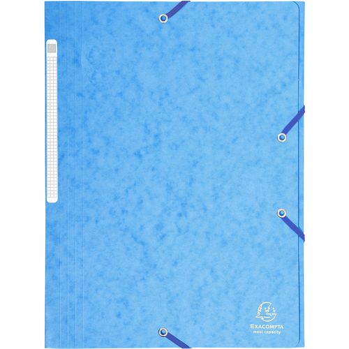 Exacompta 3 Flap Folder 17112H A4 Turquoise 425gsm Pressboard 24x32cm Pack of 25