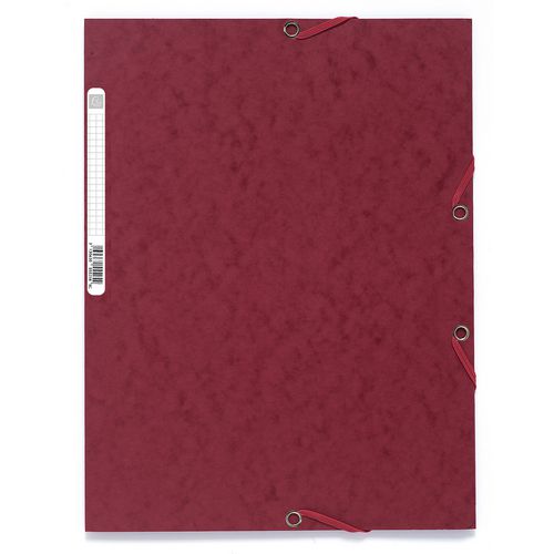 Exacompta 3 Flap Folder 55525E A4 Cherry Glossy Card 24 x 32 cm Pack of 25