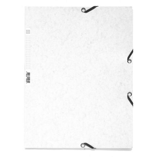 Exacompta 3 Flap Folder 55506E A4 White Glossy Card 24 x 32 cm Pack of 25