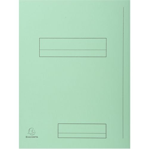 Exacompta 2 Flap Folder 335004E A4 Light Green Cardboard 24 x 32 cm Pack of 250