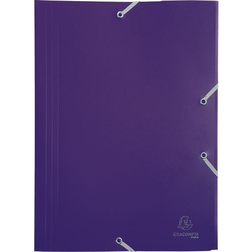 Exacompta 3 Flap Folder 55918E A4 Purple Polypropylene 24 x 32 cm Pack of 30