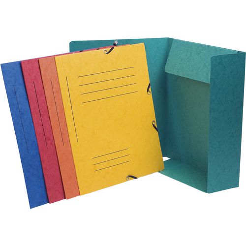 Exacompta 3 Flap Folder 55360E A4 Assorted Mottled Pressboard 24 x 32 cm Pack of 50