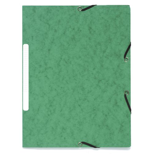 Exacompta 3 Flap Folder 55473E A4 Green Cardboard 24 x 32 cm Pack of 50