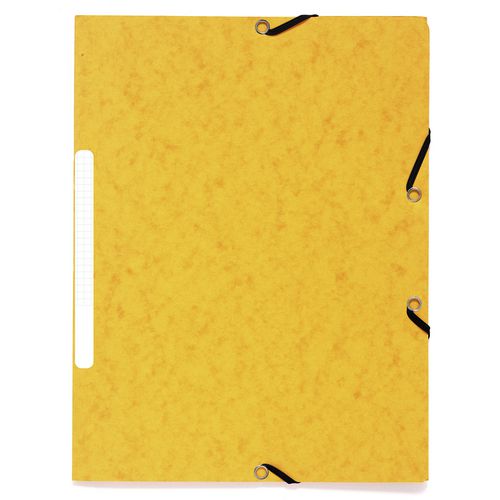 Exacompta 3 Flap Folder 55479E A4 Yellow Cardboard 24 x 32 cm Pack of 50