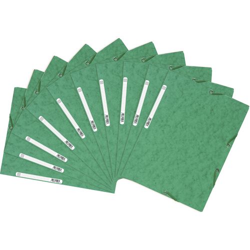 Exacompta 3 Flap Folder 55503SE A4 Green Mottled Pressboard 24 x 32 cm Pack of 50