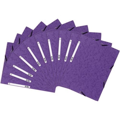 Exacompta 3 Flap Folder 55508SE A4 Purple Glossy Card 24 x 32 cm Pack of 50