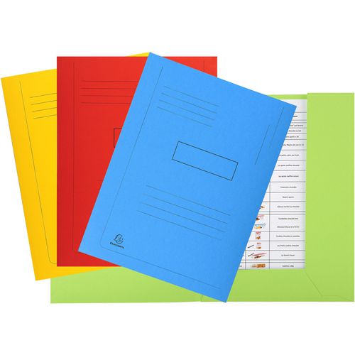 Exacompta 2 Flap Folder 445000E A4 Assorted Cardboard 24 x 0.2 x 31.5 cm Pack of 50