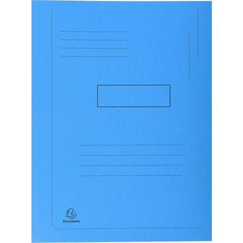 Exacompta 2 Flap Folder 445006E A4 Bright Blue Cardboard 24 x 32 cm Pack of 50