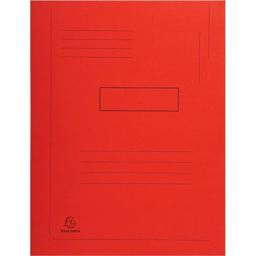 Exacompta 2 Flap Folder 445003E A4 Red Cardboard 24 x 32 cm Pack of 50