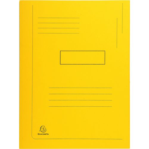 Exacompta 2 Flap Folder 445009E A4 Yellow Cardboard 24 x 32 cm Pack of 50