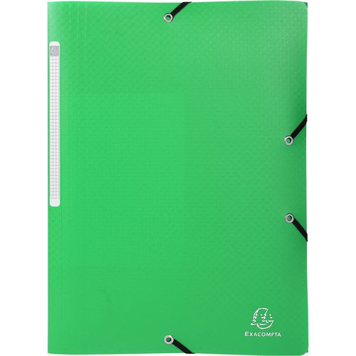 Exacompta 3 Flap Folder 55813E A4 Light Green Polypropylene 24 x 32 cm Pack of 50