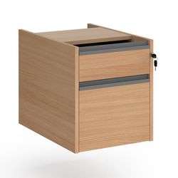 Dams International Fixed Pedestal with 2 Lockable Drawers MFC Contract 25 416 x 590 x 474mm Beech