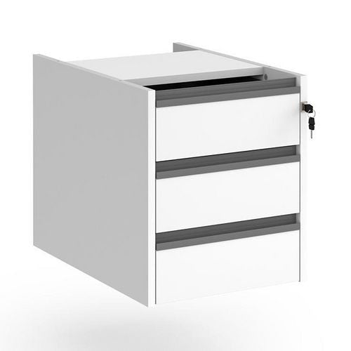 Dams International Fixed Pedestal with 3 Lockable Drawers MFC Contract 25 416 x 590 x 474mm White