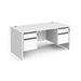 Dams International Straight Desk with White MFC Top and Graphite Frame Panel Legs and 2 x 2 Lockable Drawer Pedestals Contract 25 1600 x 800 x 725mm