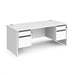 Dams International Straight Desk with White MFC Top and Graphite Frame Panel Legs and 2 x 2 Lockable Drawer Pedestals Contract 25 1800 x 800 x 725mm