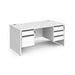 Dams International Straight Desk with White MFC Top and Graphite Frame Panel Legs and Two & Three Lockable Drawer Pedestals Contract 25 1600 x 800 x 725mm