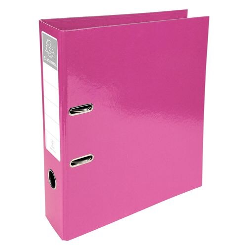 Exacompta Lever Arch File A4 70 mm Pink 2 ring 53624E Manila Cardboard Portrait Pack of 10