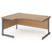 Left Hand Ergonomic Desk with Beech Coloured MFC Top and Graphite Frame Cantilever Legs Contract 25 1600 x 1200 x 725 mm