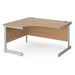 Left Hand Ergonomic Desk with Beech Coloured MFC Top and Silver Frame Cantilever Legs Contract 25 1400 x 1200 x 725 mm