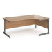 Right Hand Ergonomic Desk with Beech Coloured MFC Top and Graphite Frame Cantilever Legs Contract 25 1800 x 1200 x 725 mm