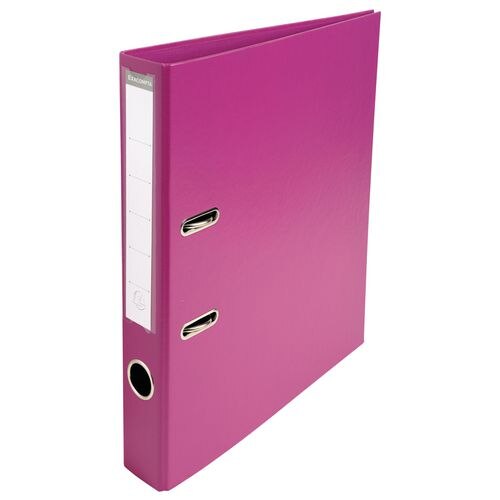 Exacompta PremTouch Lever Arch File A4 50 mm Fuchsia 2 ring 53547E Cardboard, PVC (Polyvinyl Chloride) Portrait Pack of 10