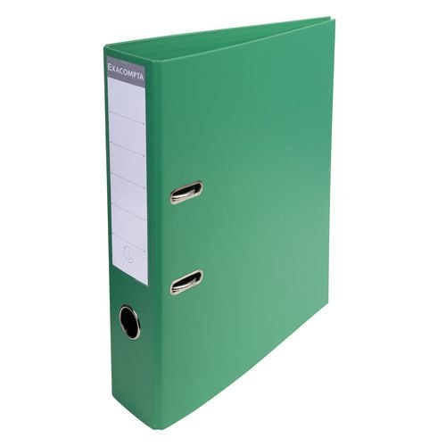 Exacompta PremTouch Lever Arch File A4 70 mm Green 2 ring 53743E Cardboard, PVC (Polyvinyl Chloride) Portrait Pack of 10