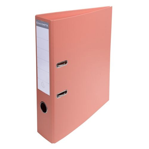 Exacompta PremTouch Lever Arch File A4 70 mm Salmon 2 ring 53705E Cardboard, PVC (Polyvinyl Chloride) Portrait Pack of 10